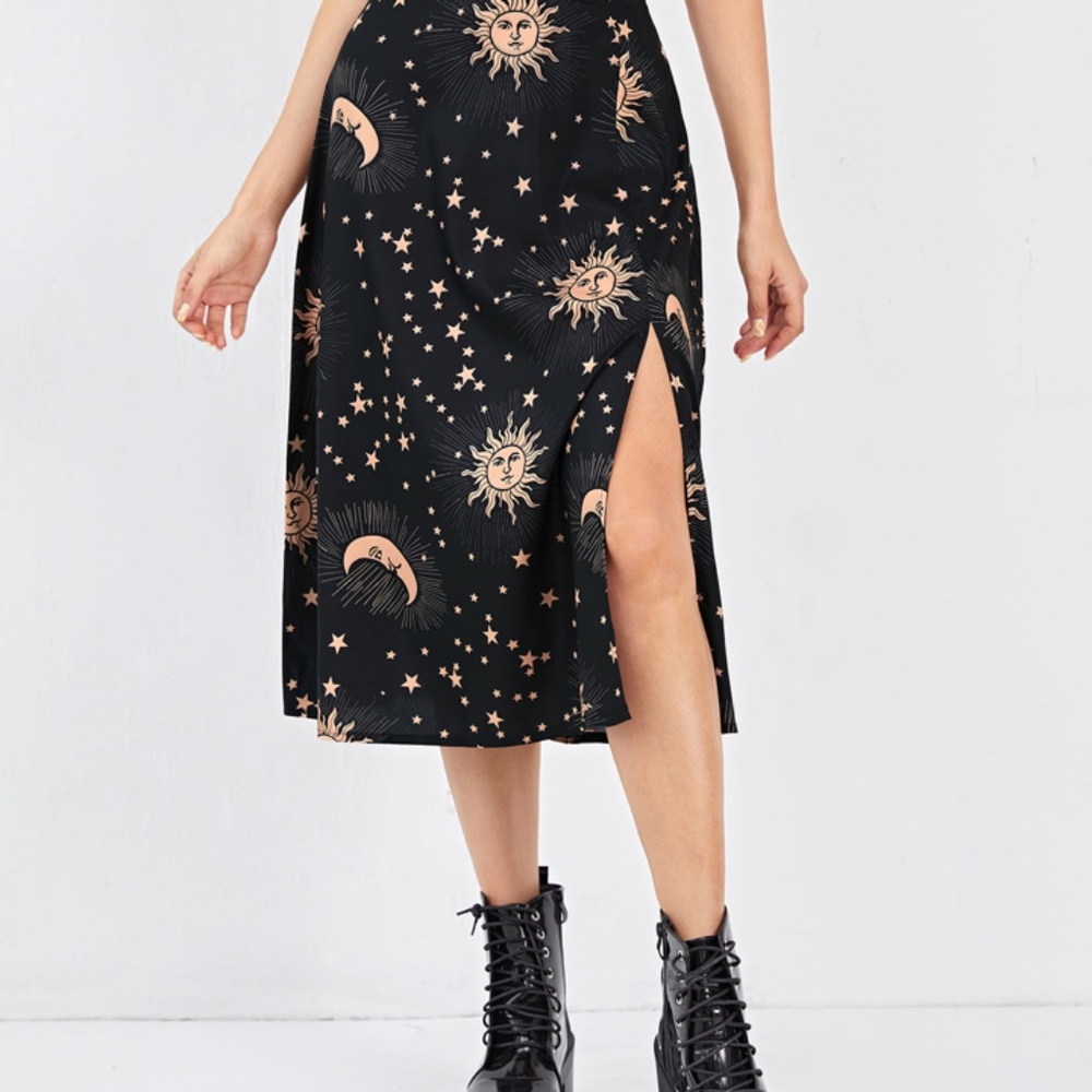 Romwe celestial midi skirt